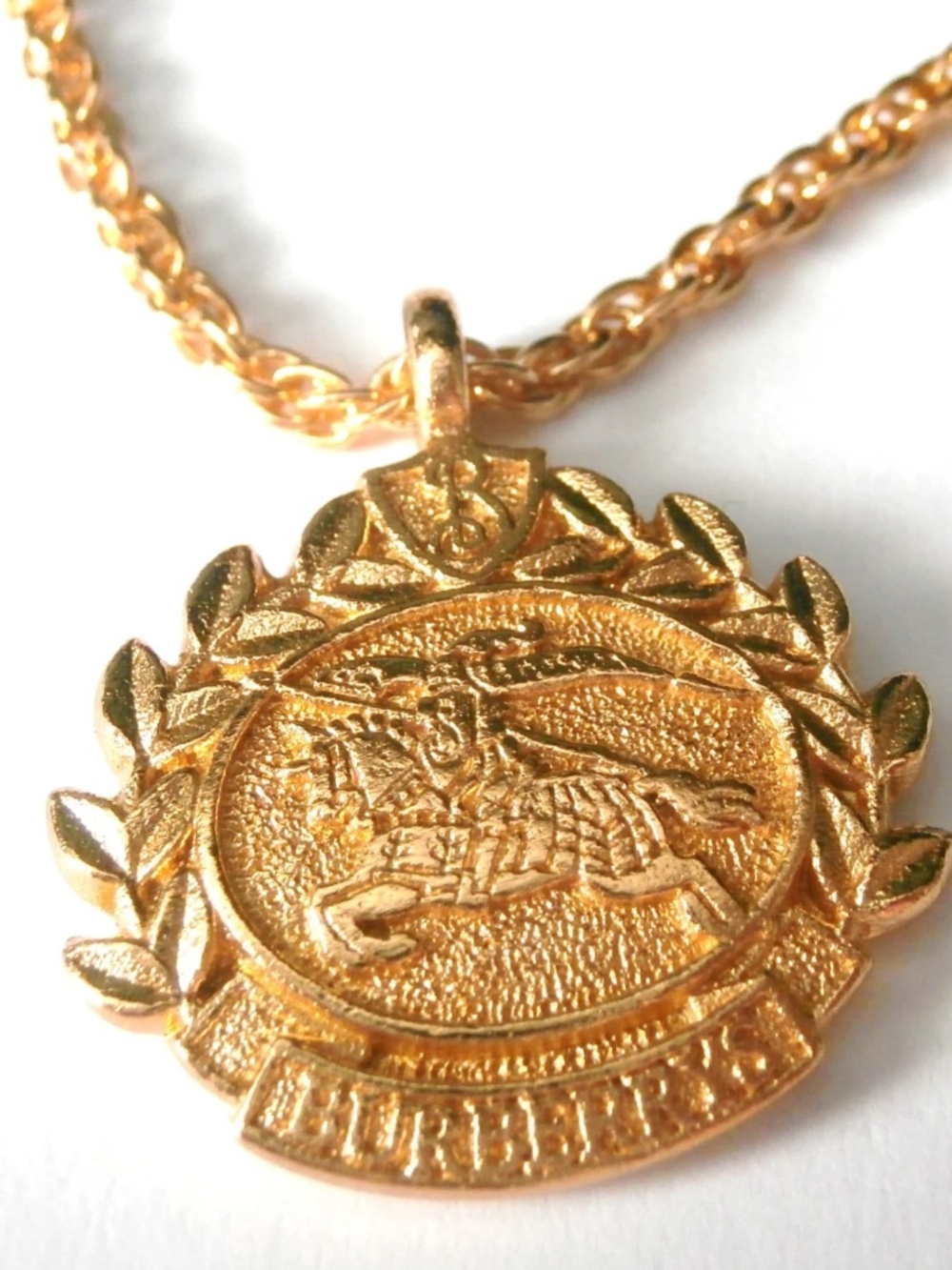 Burberrys of London Gold Burberry Logo Pendant Necklace